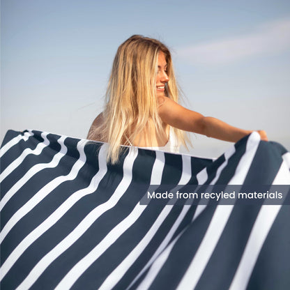 SummerSand Microfiber Beach Towel XXL Oversized (71 x 63 in) - Quick Dry, Sand Free - Compact and Lightweight for Travel - Recycled Materials - Extra Large Beach Blanket – Deep Blue