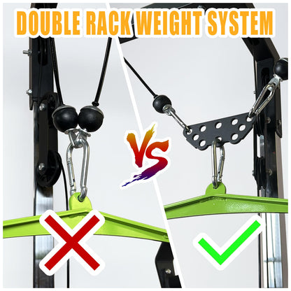 Multi-Grip Lat Pull Down Bar for Home Gym Fitness, Spreader Plate Lat Pulldown Attachments for Pulley System Cable Machine, Double to Single Cable Attachment Exercise Handle (MINI BAR)
