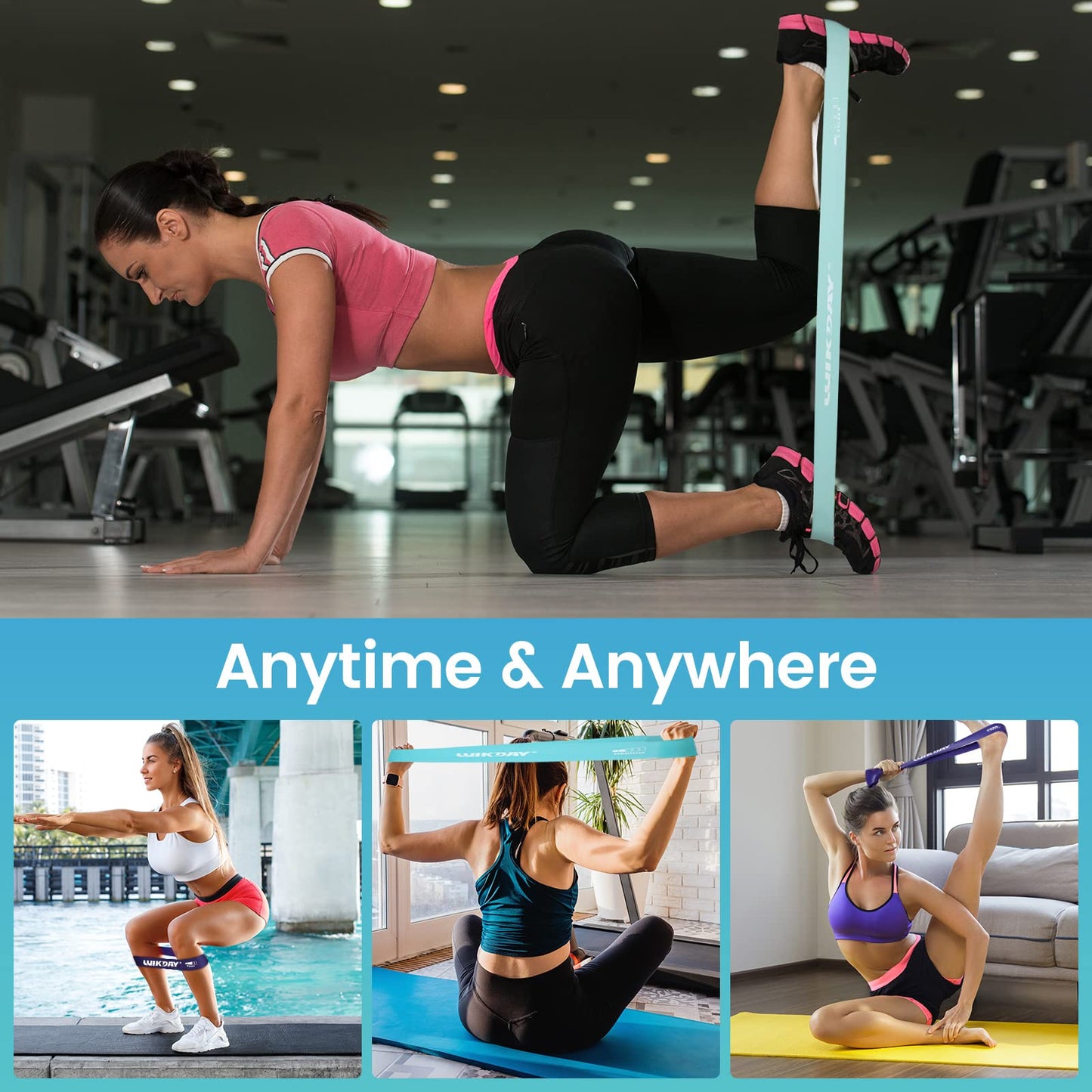 Resistance Bands for Working Out Exercise Loop Bands Workout Bands Set for Men Women Body Stretching, Crossfit Training, Home Workout, Physical Therapy, Booty Legs, Set of 5