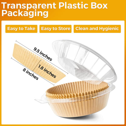 Air Fryer Paper Liners, 125Pcs Parchment Paper, Air Fryer Liners Disposable for Microwave, Non-Stick Air Fryer Liner Square Free of Bleach (8IN)