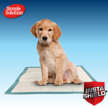 Simple Solution Super Absorbent Premium Dog and Puppy Training Pads Pack of 100. 60x60cm. Leak-proof 6 layer design. Anti-slip, odour-neutralising. Large 100 Pack