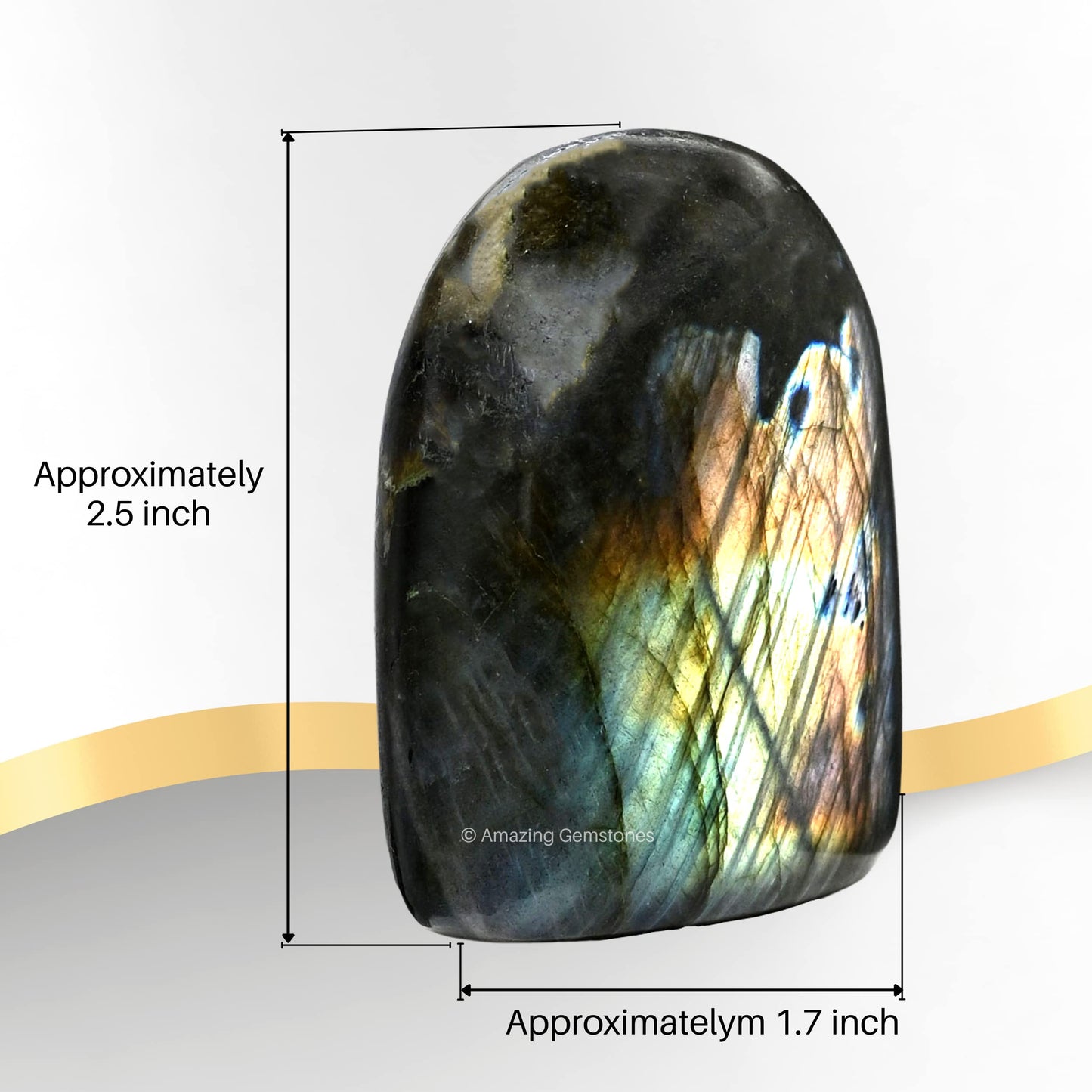 Amazing Gemstone Large Labradorite Crystal Standing Palm Stone - Labradorite Palm Stones and Crystals, A++ Grade Gemstones and Crystals - Healing Crystals and Healing Stones Office Home Decor Gifts