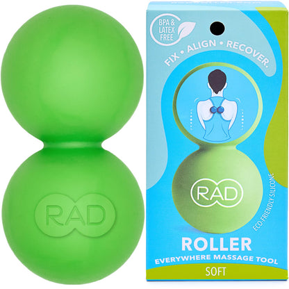 RAD Original Peanut Massage Ball – Medium Density Yoga Deep Tissue Roller Ball – Myofascial Release for Back, Neck, Feet, Psoas & Spine – Suboccipital & Thoracic Trigger Point Therapy