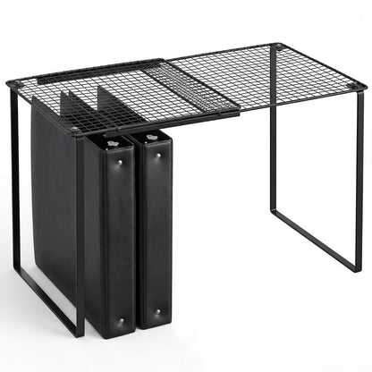 Colarr Metal Locker Organizer Shelf Adjustable to 10.6-15 Inches in Length for School Classroom Office Gym Lockers Home Storage(Black)