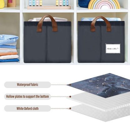 Christmas Nativity Scene Storage Basket Foldable Cube Storage Bins with Handles&Label Waterproof Collapsible Organizer Box Bin Large Rectangle Decorative Baskets for Shelves Home Room Laundry Indoor