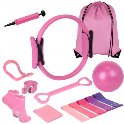 Bxiadbzl Pilates Ring and Ball Set for Women, Pilates Equipment Kit for Home Workouts with Resistance Bands, Mini Yoga Ball, Non-Slip Socks, Toning & Flexibility Training Set
