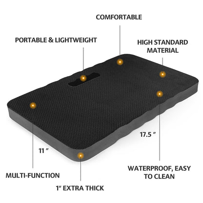 HOOPLE Extra Thick Kneeling Pad 2 Pack, Large Foam Kneeling Cushion for Gardening, Bath, Exercise, Yoga & Garage Work, Waterproof Comfort Knee Mat, Durable Outdoor Garden Kneeler 17.5 x 11 x 1 Inch