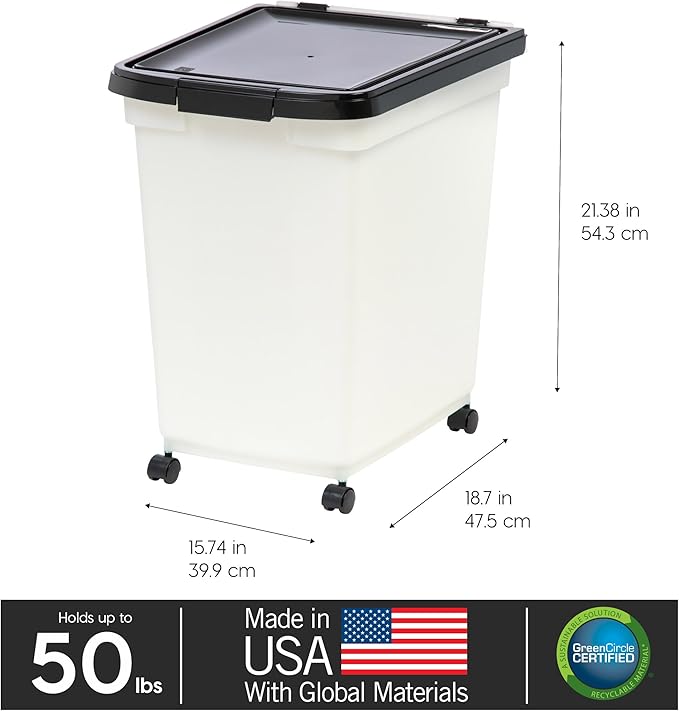 IRIS USA Dog Food Storage Container 50 lbs,