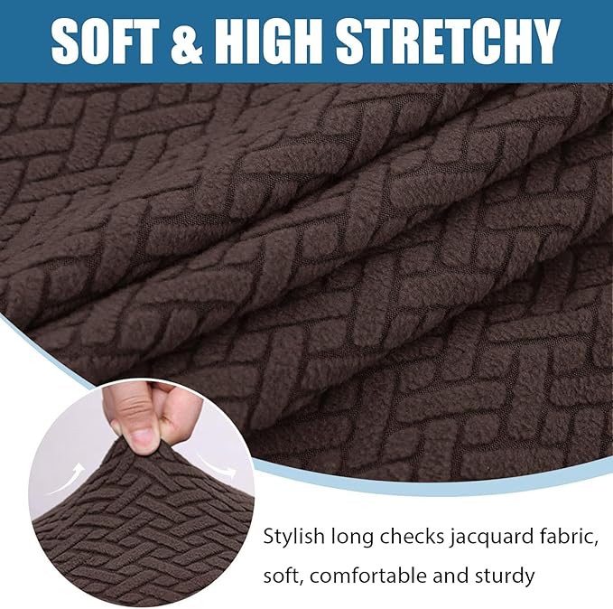 Smiry Waterproof Couch Cushion Covers, Stretch Jacquard Thick Sofa Cushion