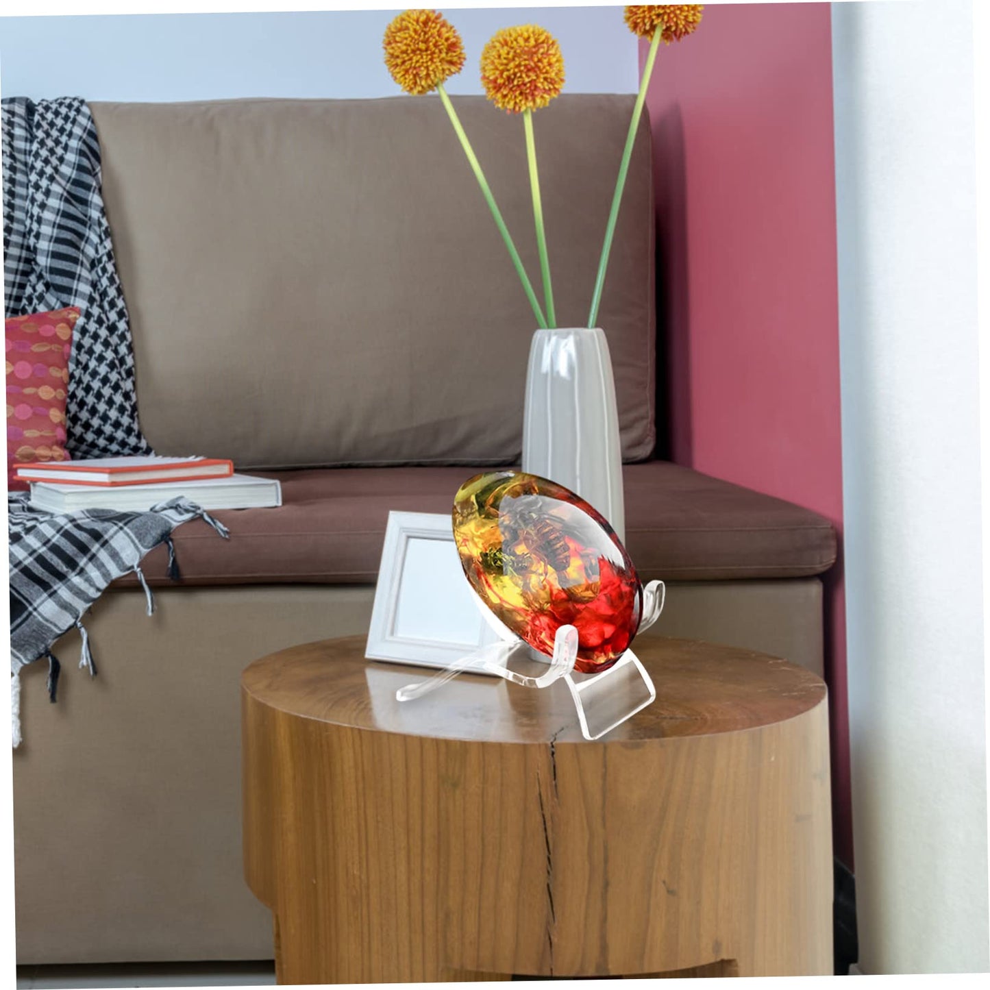 PRETYZOOM 20pcs Crystal Display Rack Plastic Showing Stand for Geodes Minerals Stones Rock Display Collection Shelves