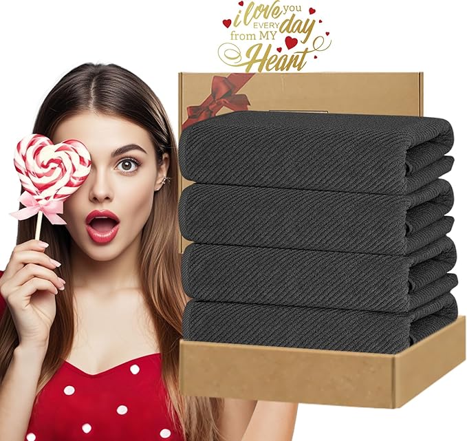 VOOVA & MOVAS Grey Bath Towels