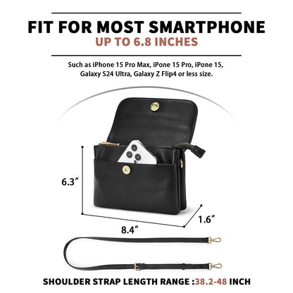 CHOLISS Small Crossbody Bags for Women, Vegan Leather Cell Phone Purse, Mini Travel Purse with Adjustable Strap