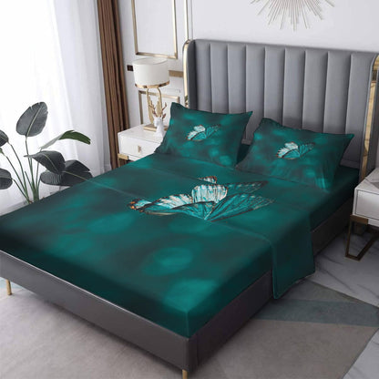 THYUNQ Butterfly Sheets Full Size Bed, 3D Animal Pattern Bedding Sheets & Pillowcases - 16 Inch Deep Pocket, Super Soft Microfiber Printed Sheet Set 4 Piece