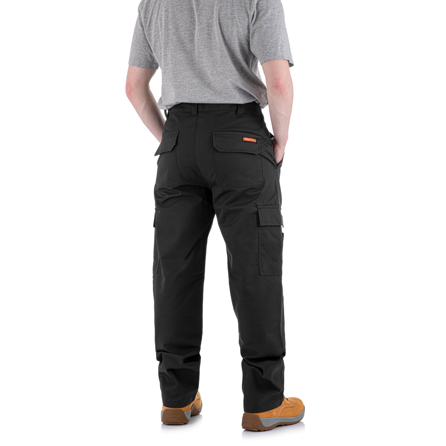 WrightFits Falcon Work Trousers Men - Heavy Duty Work Pants for Men Durable Trademens Workwears - Cargo Combat Trousers Triple Stiching Multi Pocket Kneepad Pocket 34/29 Black