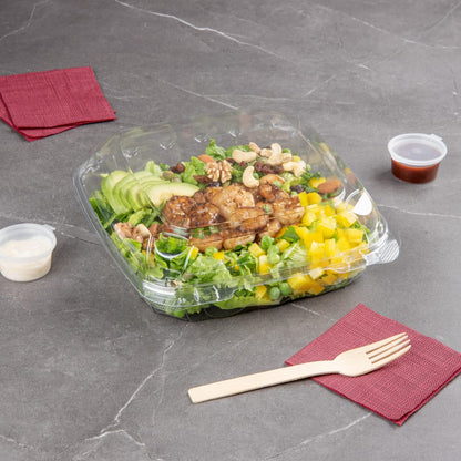Restaurantware Thermo Tek 45.7 Ounce Clamshell Containers 100 Anti-Fog To Go Food Containers - Freezable Rectangle Clear Plastic Food Packaging Containers Disposable