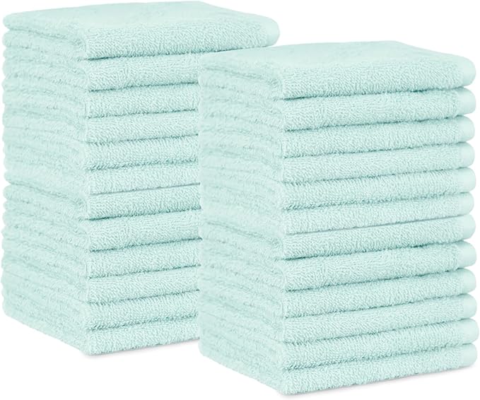 Amazon Basics face Towels for bathroom, 100% Cotton Extra Absorbent washcloth