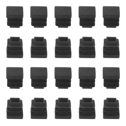 M METERXITY 50-Pack Tubing End Caps, 1/2 x 1/2 Inch Plastic Square Hole Plugs Inserts for Chair Leg/Bar Stool/Fitness Equipment, Chair Glides Fence Plug Floor Protectors