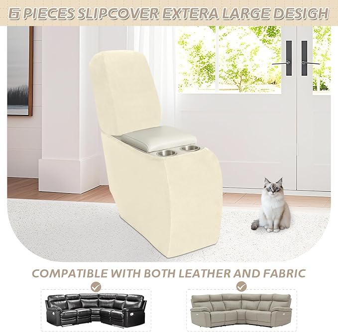 Arfntevss Sectional Recliner Couch Covers Velvet Corner Sectional Sofa Cover