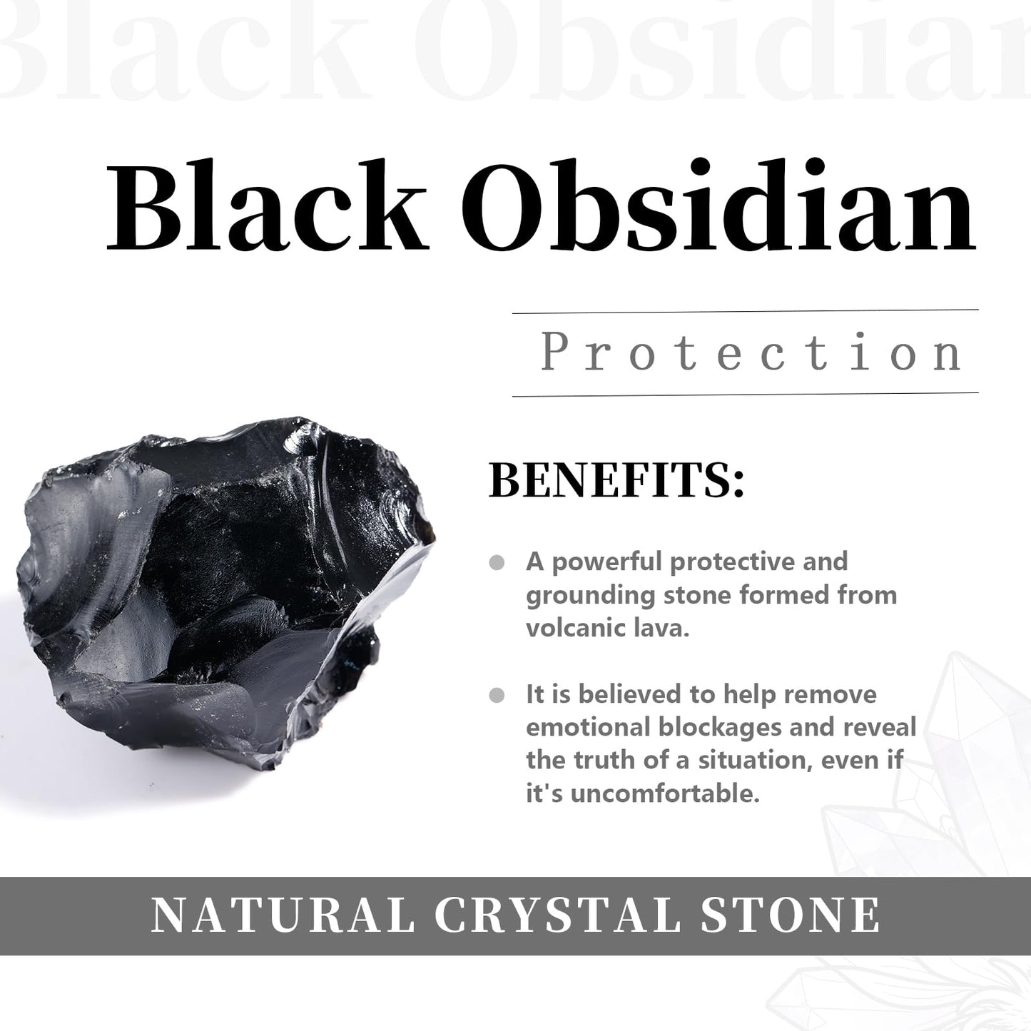 rockcloud Black Obsidian Platonic Solids Sacred Geometry with Merkaba Star Set, Healing Crystal Faceted Gemstones for Meditation Reiki Balancing, Pack of 7