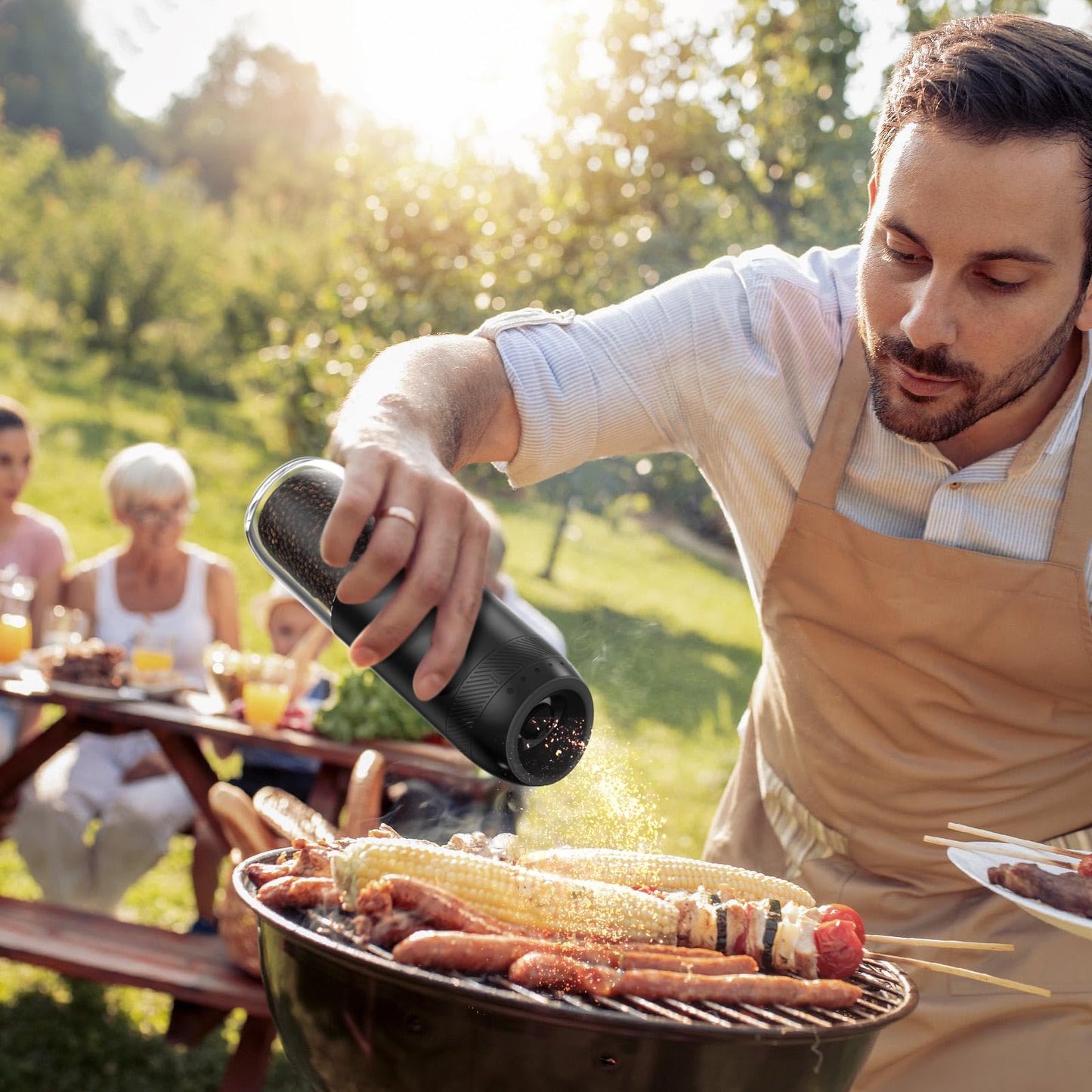 YUMCOOK Gravity Sensor Electric Salt and Pepper Grinder Set - Hands-Free Automatic Mill, One-Hand Operation, No Button Needed, Ideal for Arthritis & Weak Hands, Battery-Powered Kitchen Essentials