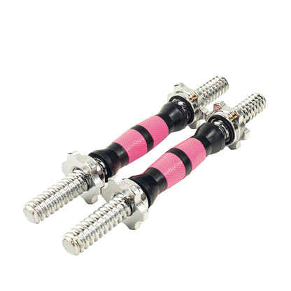 35cm/14.2 Inch Rowland Harbor Pink&Black Threaded Dumbbell Durable Rubber Handles/Adjustable Dumbbell Bar Handles - Fit 1 inch Standard Weight Plate - Weightlifting Accessories - Sold in Pair