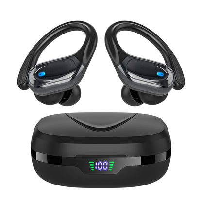 Wireless Earbuds Bluetooth Headphones 80hrs Playback Ear Buds Power Display with Noise Canceling Mic Headsets for Sports/Workout/Running Black
