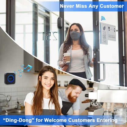 SanJie Wireless Door Chime for Business When Entering Door Entry Chime Door Bell with 800Ft Range Door Chimes When Door Opens for Home Door Alarm with Chime Adjustable Volume