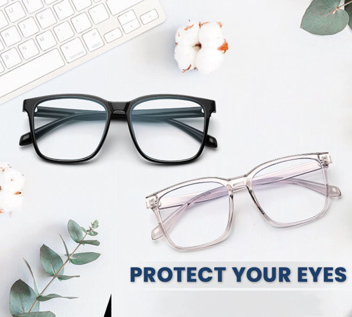 TEAPLMTT Blue Light Blocking Glasses Oversized Square Computer Glasses Anti Blue Light for Women Men(Clear)