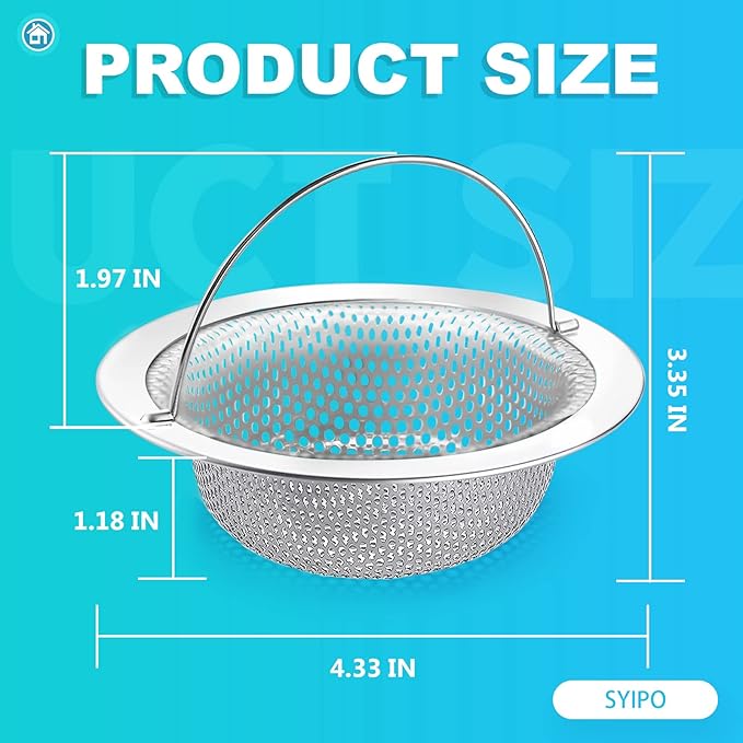 Sink Drain Strainer, Suitable for Most Sink Drains, Anti Clogging