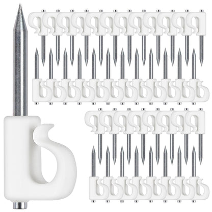 SELEWARE 40 Pcs Q-Hanger, Home Christmas Lights Hanger Hooks for Easy Release Outdoor Wire and Fairy Lights, Heavy Duty 40 LB Capacity, White