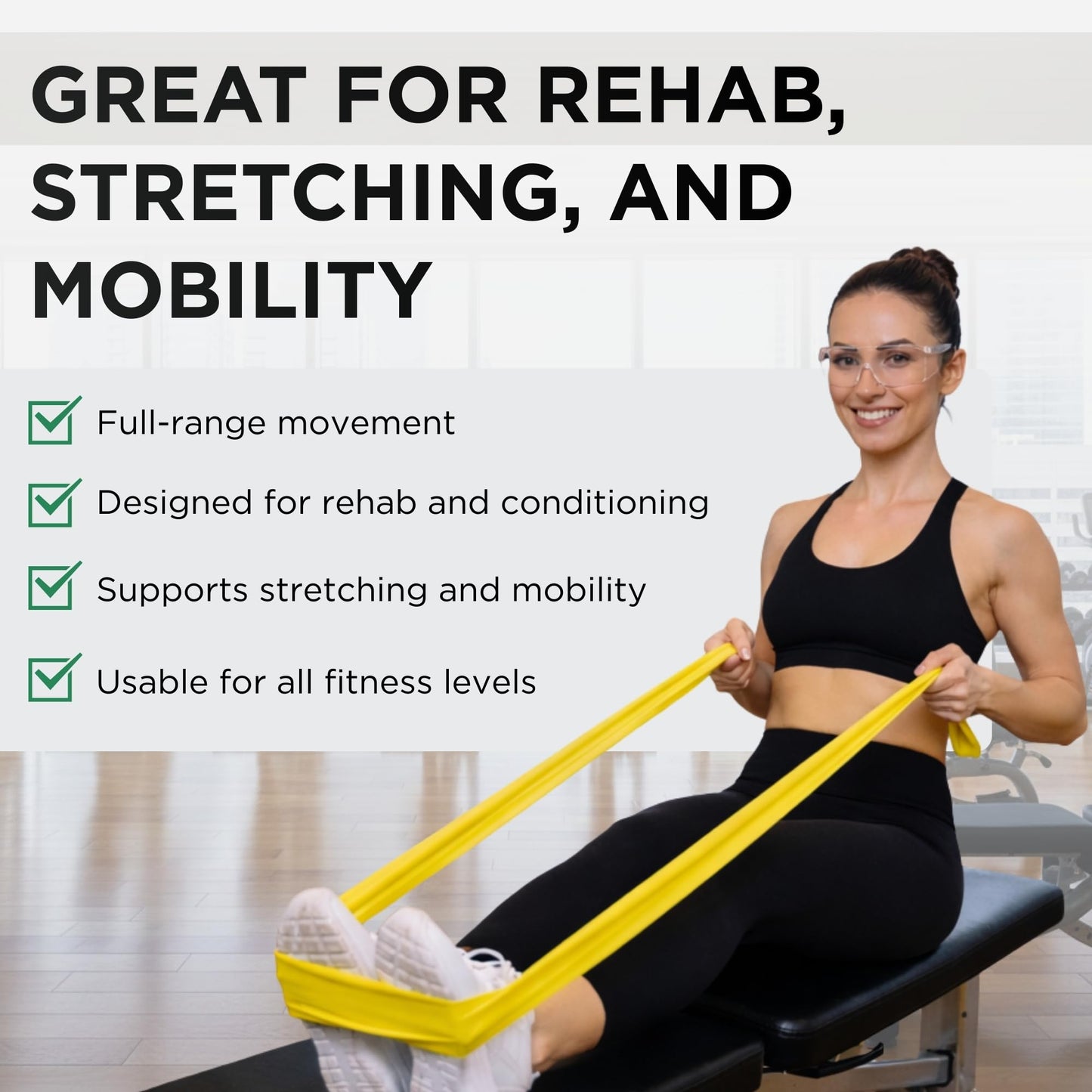 THERABAND Resistance Bands Set, Beginner Kit, Yellow, Red, Green, Latex Elastic Bands for Exercise & Physical Therapy, Strength Training for Upper & Lower Body Fitness