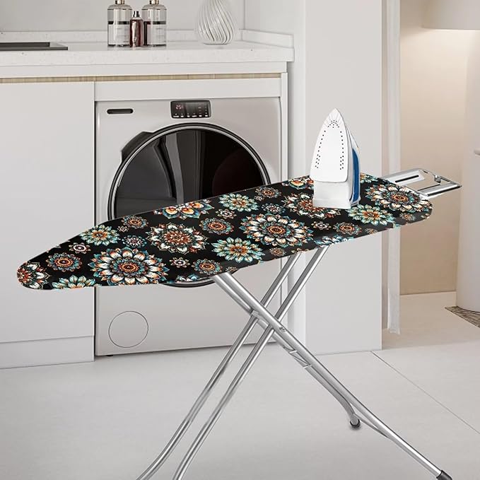 15x54 Inch Ironing Board Cover, Bohemian Mandala Flower Printed Ironing Board