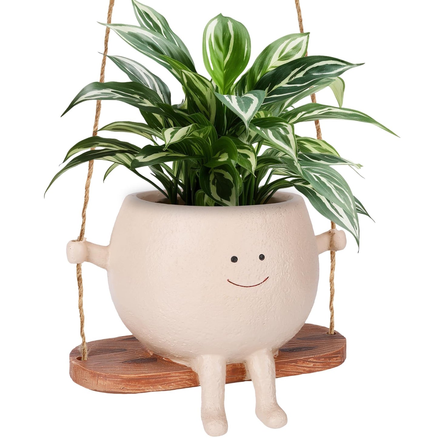 CONNOVA Smiley Face Flower Pot, Swinging Smiley Face Hanging Planter, Cute Swinging Planter, Hanging Planter with Unique Design, Suitable for Indoor and Outdoor Decoration