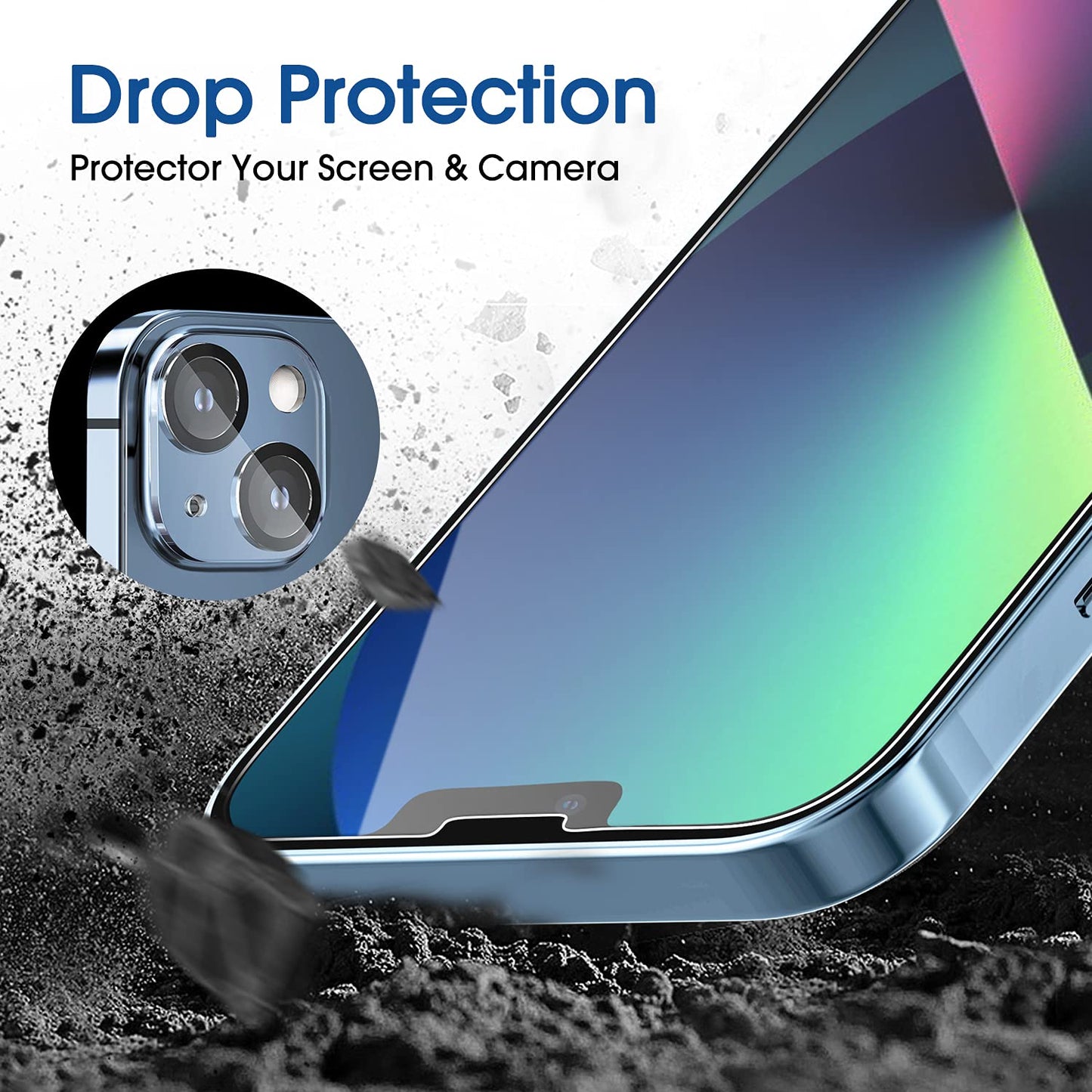 amFilm Auto-Alignment OneTouch for iPhone 16 [6.1''] Screen Protector + Camera Lens Protector, Tempered Glass, 30 seconds Installation, Bubble Free, Case Friendly, Anti-Scratch [2+2 Pack]