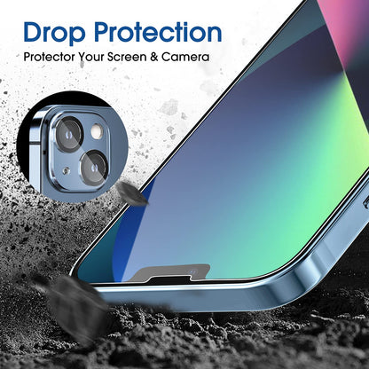 amFilm Auto-Alignment OneTouch for iPhone 16 [6.1''] Screen Protector + Camera Lens Protector, Tempered Glass, 30 seconds Installation, Bubble Free, Case Friendly, Anti-Scratch [2+2 Pack]