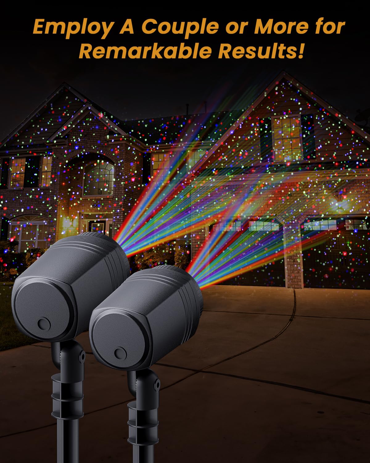 Enjoyedled Christmas Laser Lights Outdoor, RGB (Red, Green, Blue) Light Projector with RF Remote and Timer for Parties & Wedding, Brighter Projection Lights for Christmas, Holidays and Garden Decor