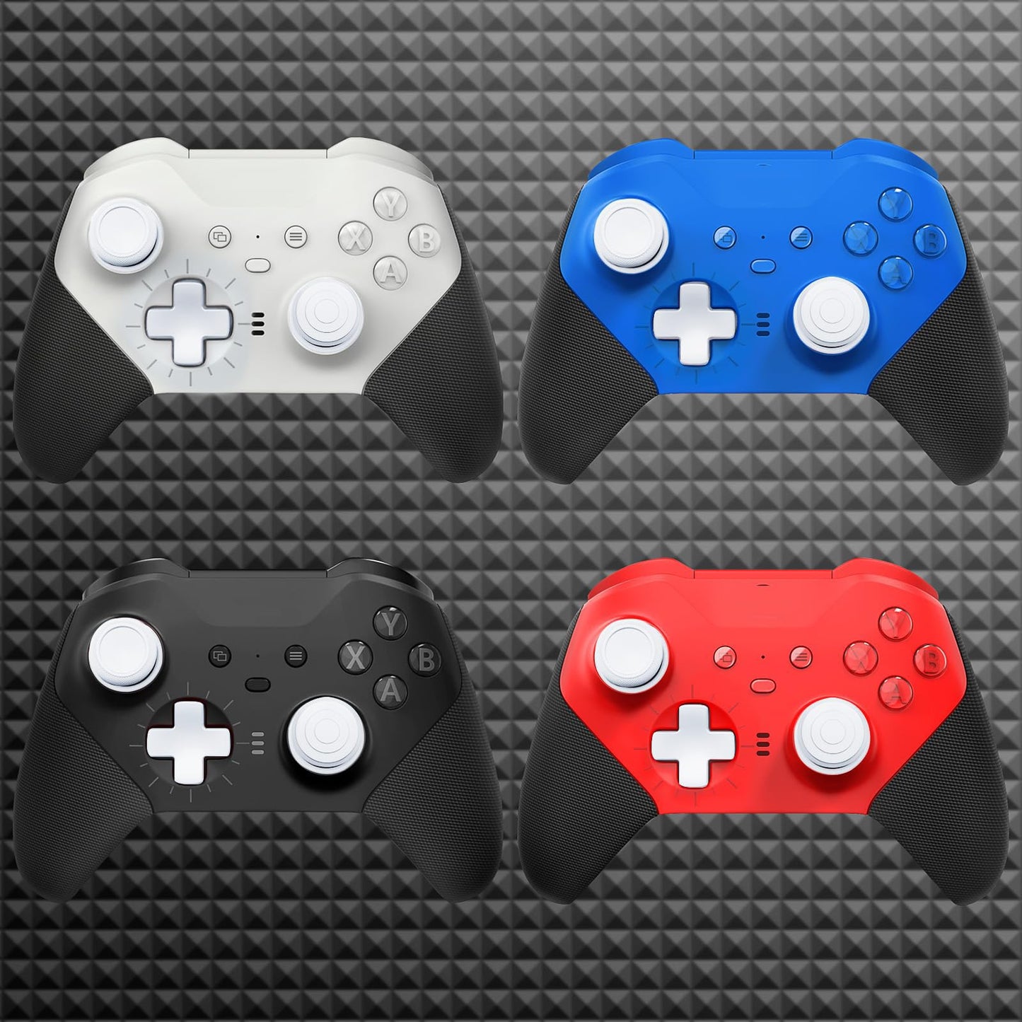 TOMSIN Thumbsticks&Paddles for Xbox Elite 2 Controller,15 In 1 Accessories Pack with Case for Xbox Elite Controller Series 2 Core,6 Metal Thumbsticks,4 Paddles,2 D-pad,Protection Rings (White)