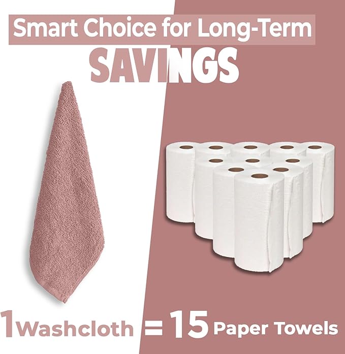 DAN RIVER 12 Pack Wash Cloths for Showering