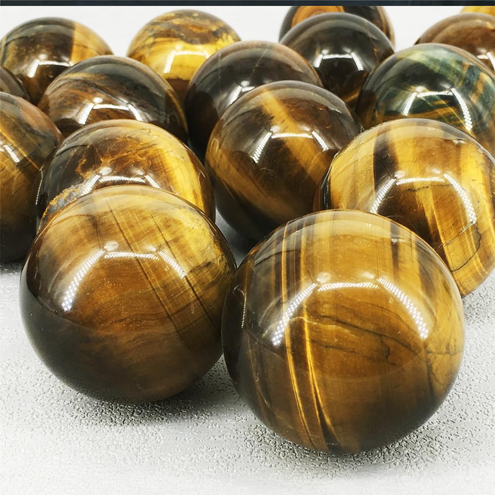 2.36-2.76inch/6-7cm Natural Tiger's Eye Crystal Sphere, Hand Polished Tiger Eye Stone Ball, Healing Crystal Decorative Sphere, Reiki Energy Stone Crafts, Feng Shui Home Ornament, Gift a Small Base