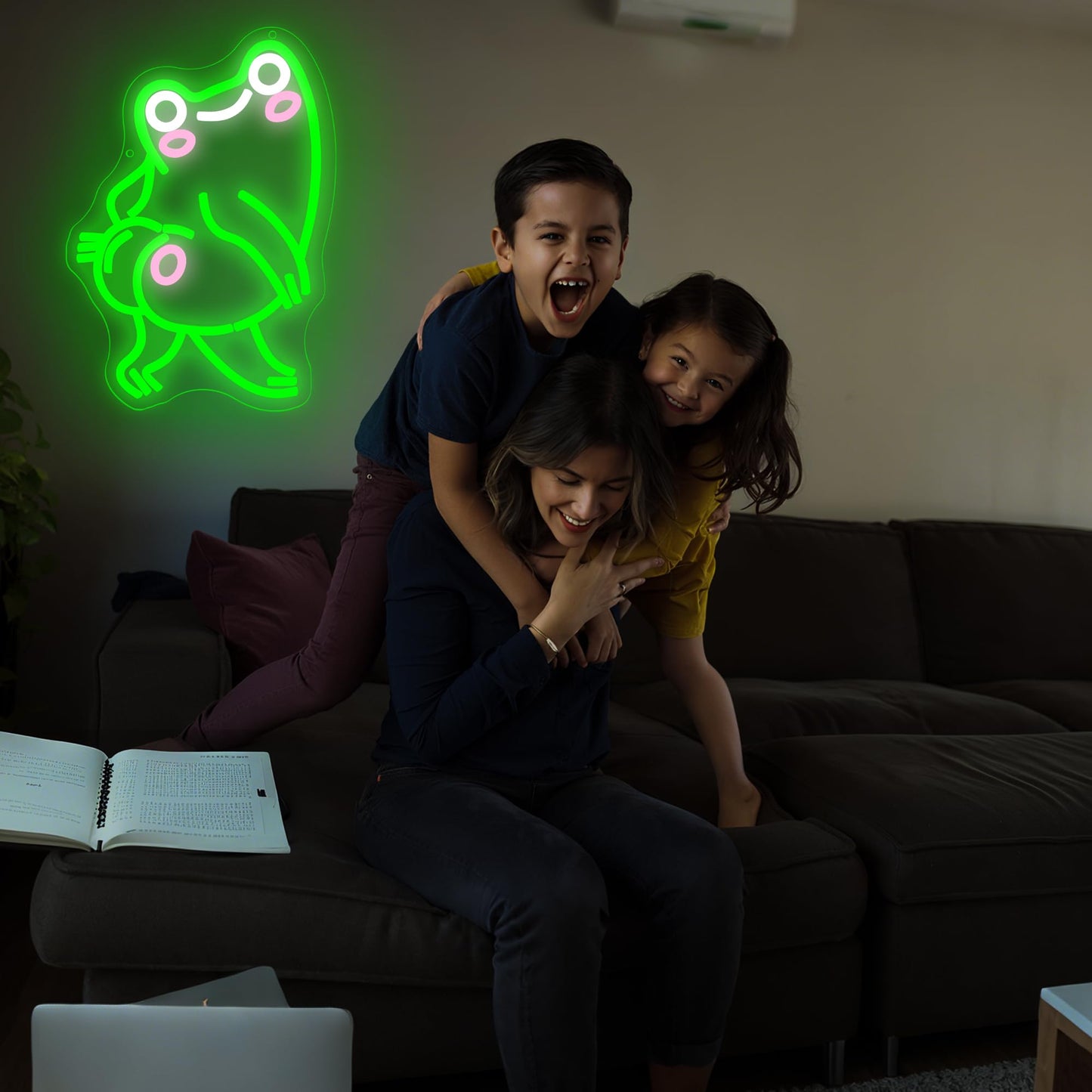 Playful Frog Neon Sign for Wall Decor Cartoon Frog Neon Light Cool Anime LED Light Up Sign for Bedroom Game Room Party Bar Store Man Cave Dimmable Birthday Gifts Size 12.9 * 9.0 In(TWP293)