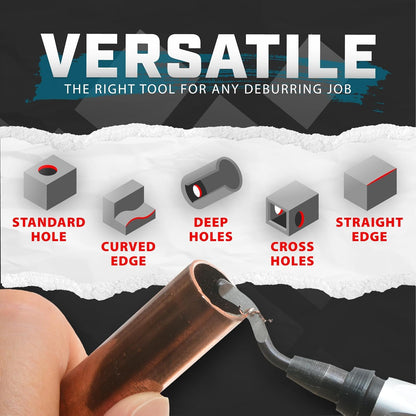 AFA Tooling - Deburring Tool with 10 Extra High Speed Steel Blades - Works on Metal, Resin, PVC, and 3D Printed Plastic Edges - Great for Copper and PVC Pipes, 3D Printing, Resin Art, and Metal Work