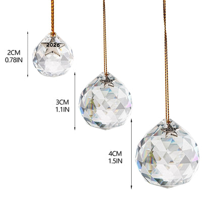 LOULIQIGIFT 13pcs 2026 Crystal Ball Hanging Ornaments Chandelier Crystals