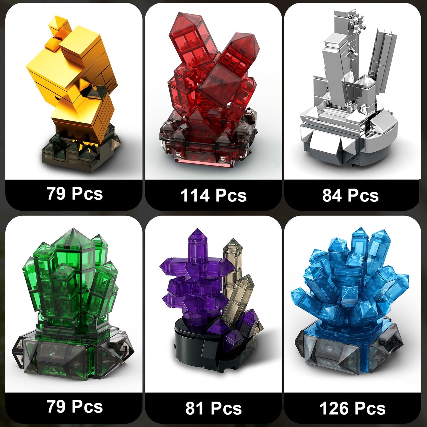HAYXUN for Dad Men, Crystal Building Kit for Adults – 564PCS Gemstone Mineral Collection Building Set, Elegant Home Office Desk Décor, Unique Gift for Husband, Grandpa