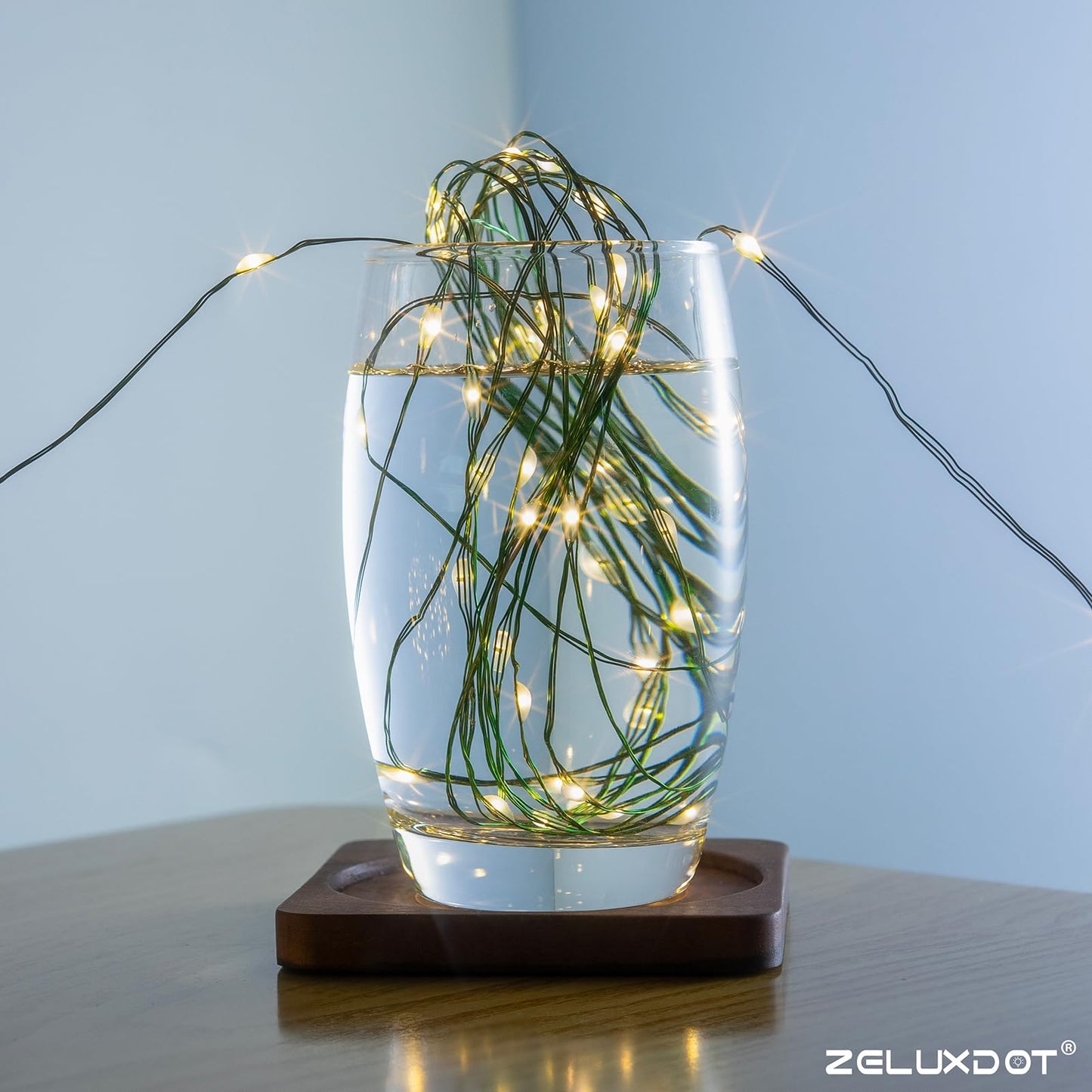ZELUXDOT Fairy Lights Plug in,400FT 1200LEDs Waterproof Led String Lights,8 Modes Remote Twinkle Light for Outdoor Indoor Christmas Wedding Birthday Garden Party Decorations,Green Wire,Warm White
