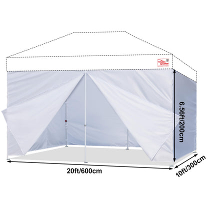 Tradesparker 10x20 Pop up Canopy Sidewall Kit Only, 3 Sidewalls & 1 Doorwall Removable Zipper End Fit for Commercial Instant Tent Canopies,NOT Excluding Top and Frame,Red