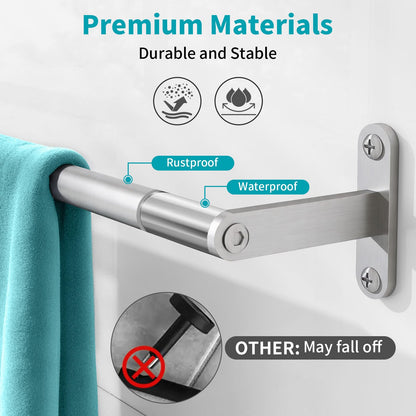 2-Pack Brushed Nickel Bathroom Towel Bar, 24-Inch Towel Racks for Bathroom Wall Mounted, Heavy Duty Towel Rod Holder Mordern Home Decor