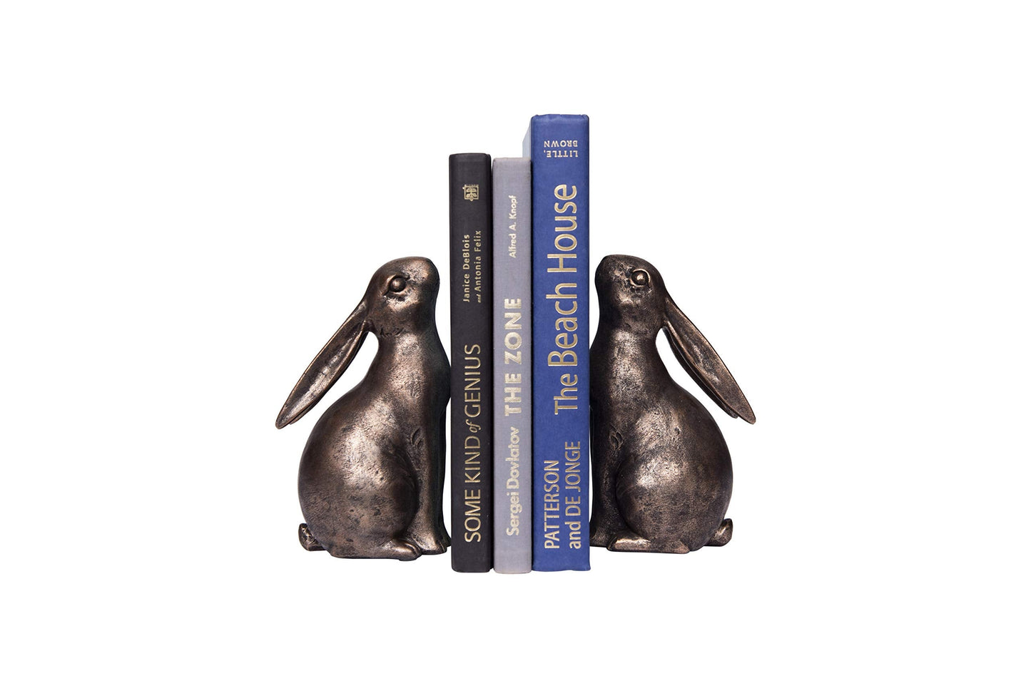 Creative Co-Op Decorative Resin Rabbit Bookends, Bronze