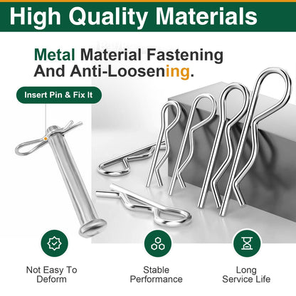 20Pcs Cotter Pins R Clips, Stainless Steel Hitch Pin Clips for Trailer, Tractor, and Automotive Repair, M3x65mm