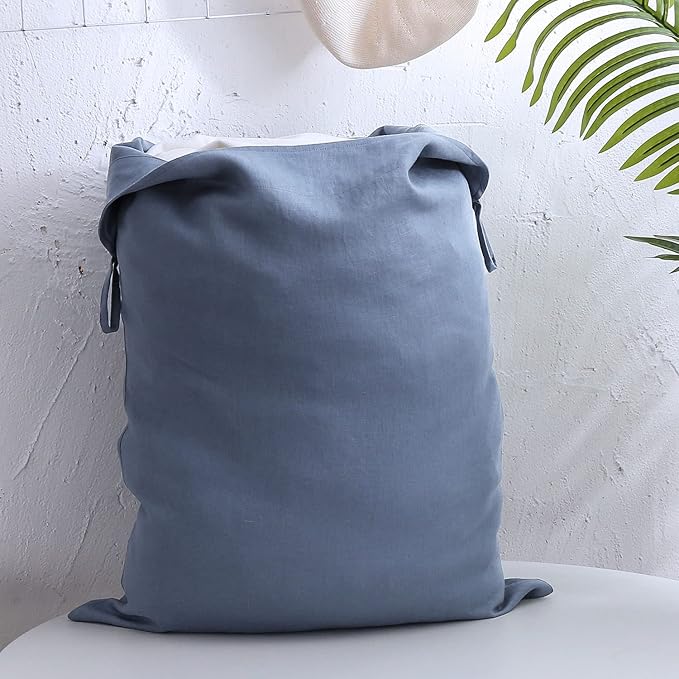 Amazhiyu Pure Linen Over The Door Laundry Hanging Hamper Bag