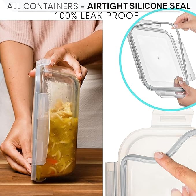 8 Cups/ 63 Oz 4 Piece Large Glass Food Storage/ Baking Containers